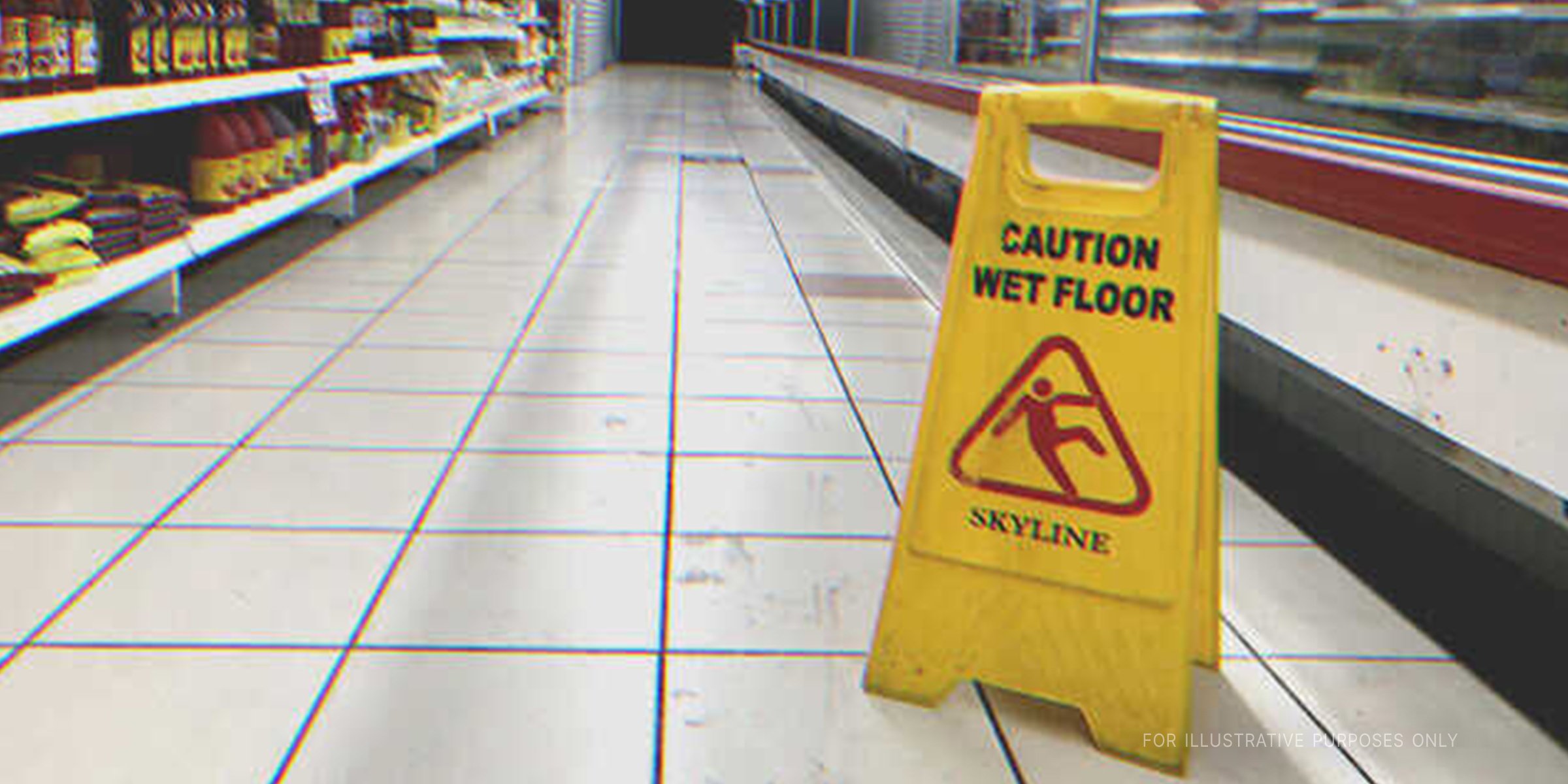 Señal de advertencia en el supermercado. | Fuente: Shutterstock