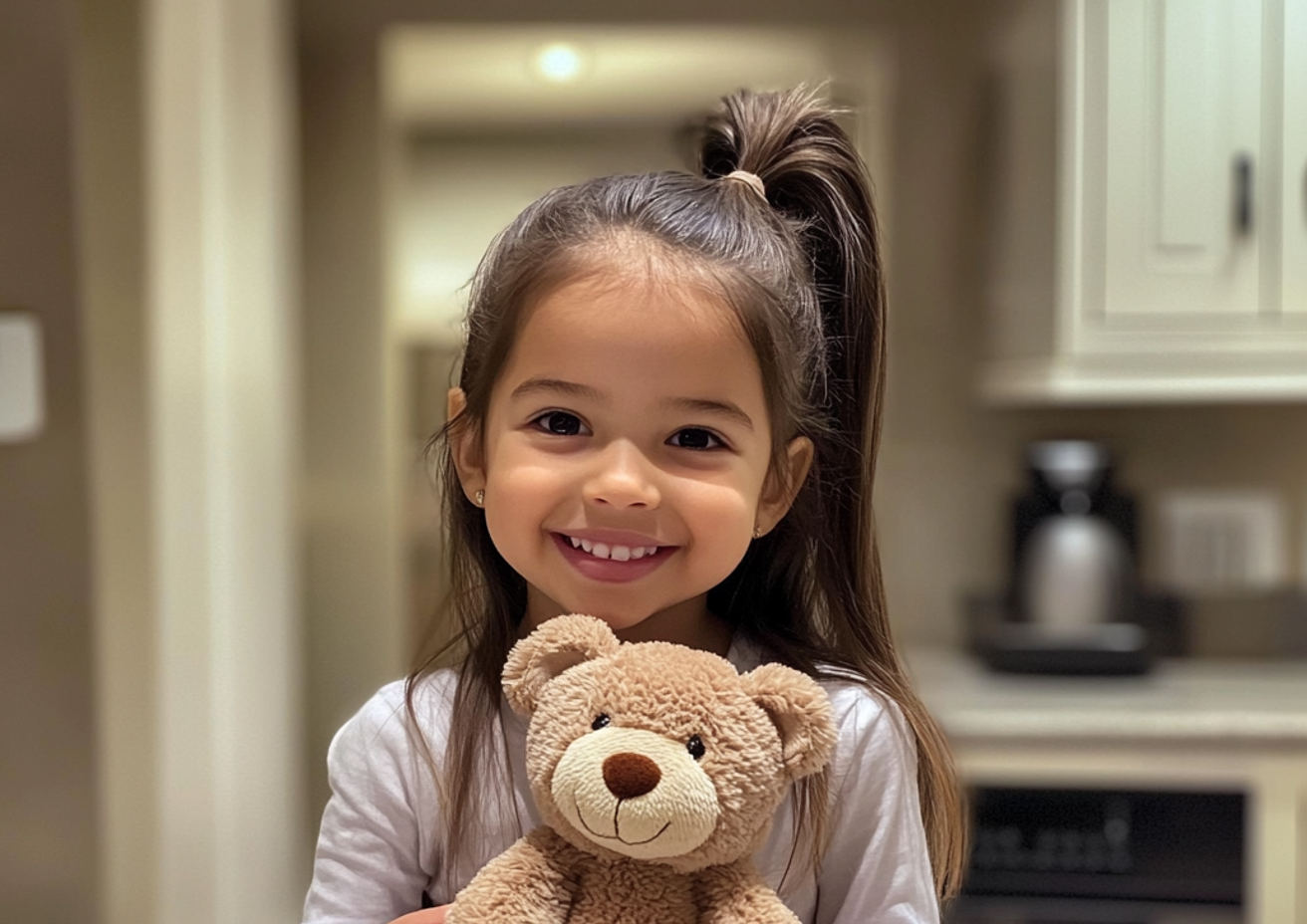 Una niña sonriente | Fuente: Midjourney