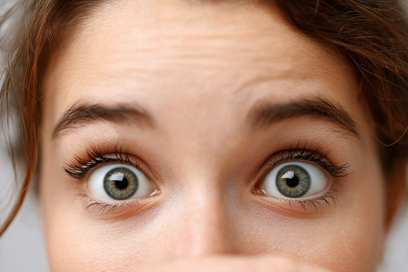 Una mujer con los ojos bien abiertos | Fuente: Midjourney