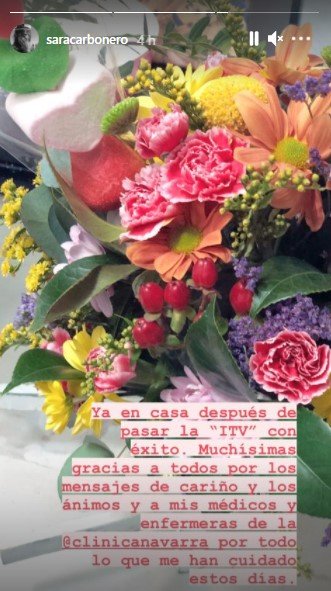 Ramo de flores que recibió Sara Carbonero. │ Foto: Captura de Instagram/saracarbonero 