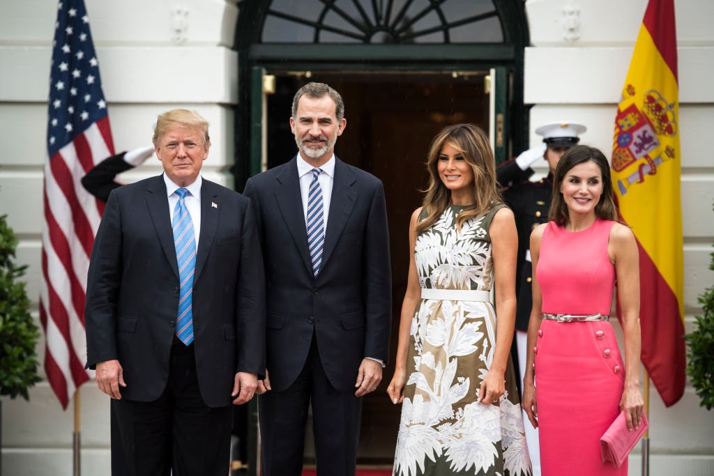 Donald Trump, Melania Trump, el rey Felipe VI y la reina Letizia, en la Casa Blanca, el 19 de junio de 2018 en Washington, DC. | Foto: Getty Images