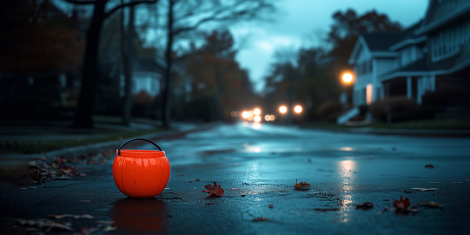 Calabaza de plástico en la carretera | Fuente: Midjourney