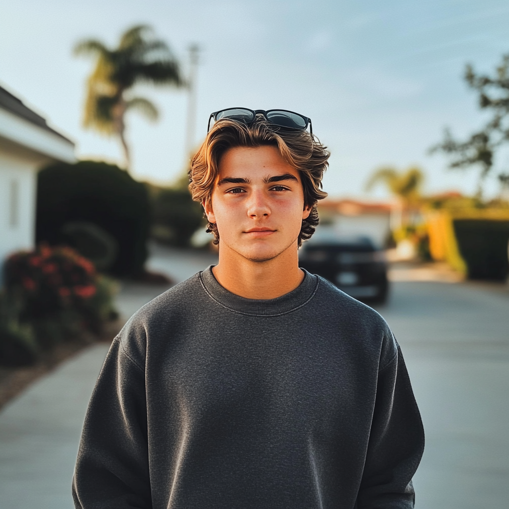 Un hombre frente a una casa | Fuente: Midjourney