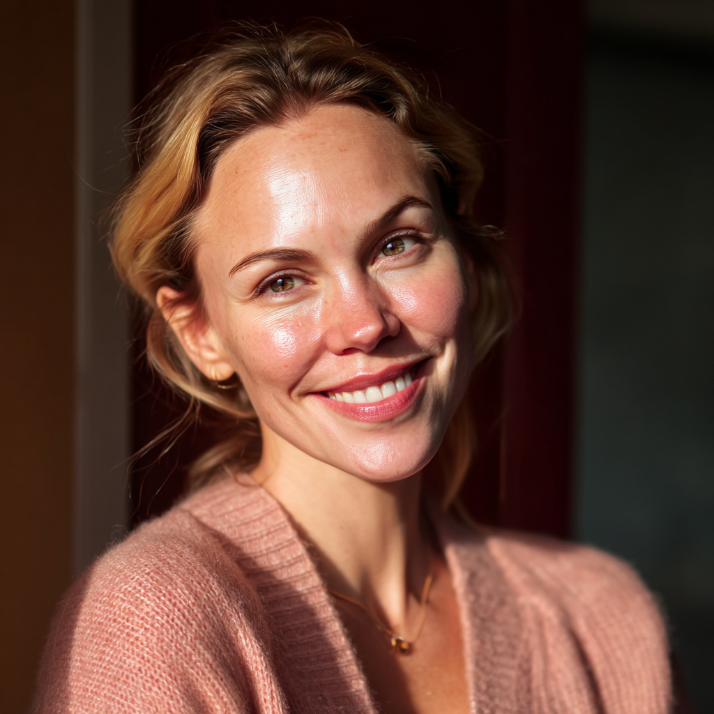 Una mujer feliz | Fuente: Midjourney