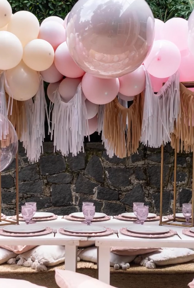 El espacio decorado donde Dulce María celebró el bautismo de su segunda hija | Fuente: Instagram/dulcemaria