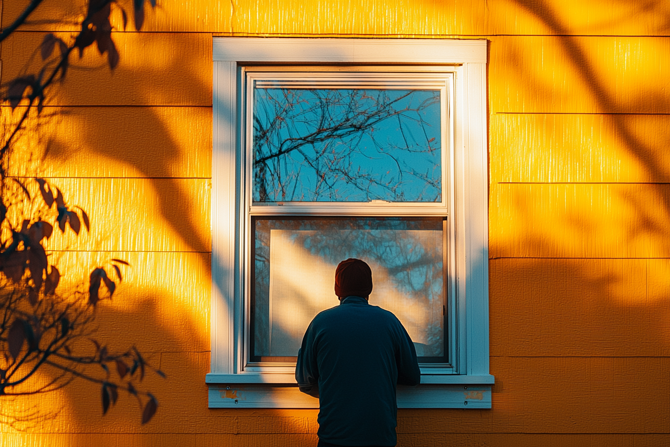 Un hombre asomándose por una ventana | Fuente: Midjourney