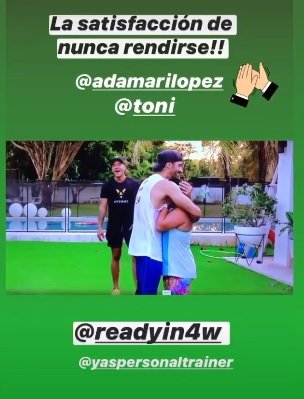 Captura de pantalla de las historias de Toni Costa en Instagram. | Foto: Instagram /Toni