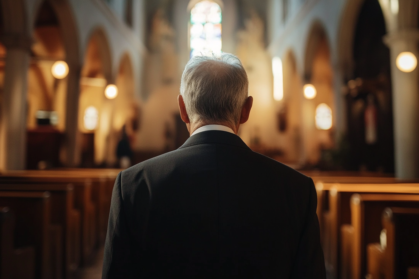 Un hombre en una capilla | Fuente: Midjourney