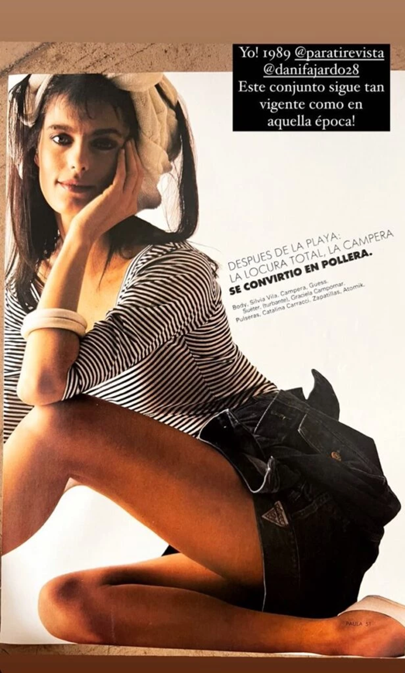 Nequi Galotti compartió fotos retro de los años 80, cuando posaba como modelo para la revista "Para Ti" | Fuente: Instagram Stories/nequigalotti