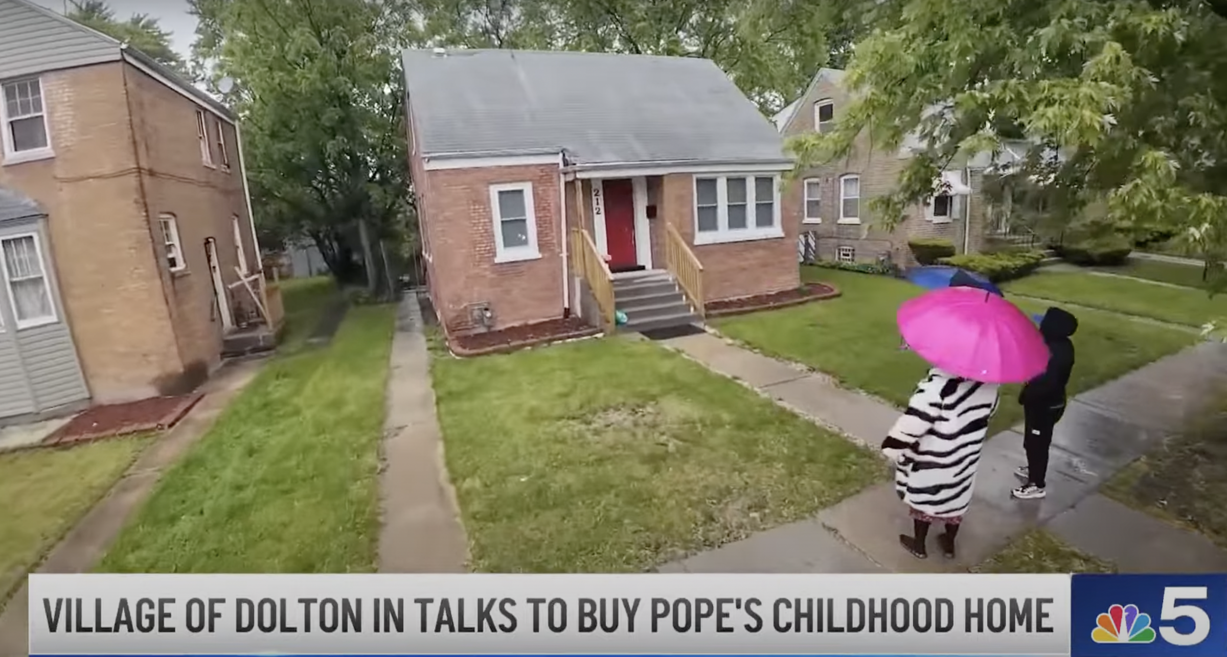 La casa de la infancia del papa León XIV en un vídeo del 23 de mayo de 2025. | Fuente: NBC Chicago
