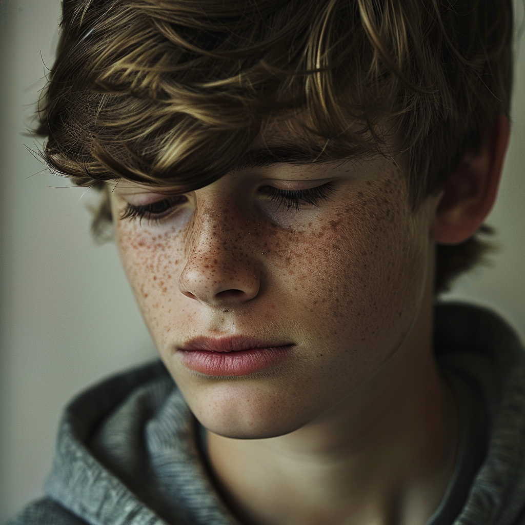 Un adolescente triste | Fuente: Midjourney
