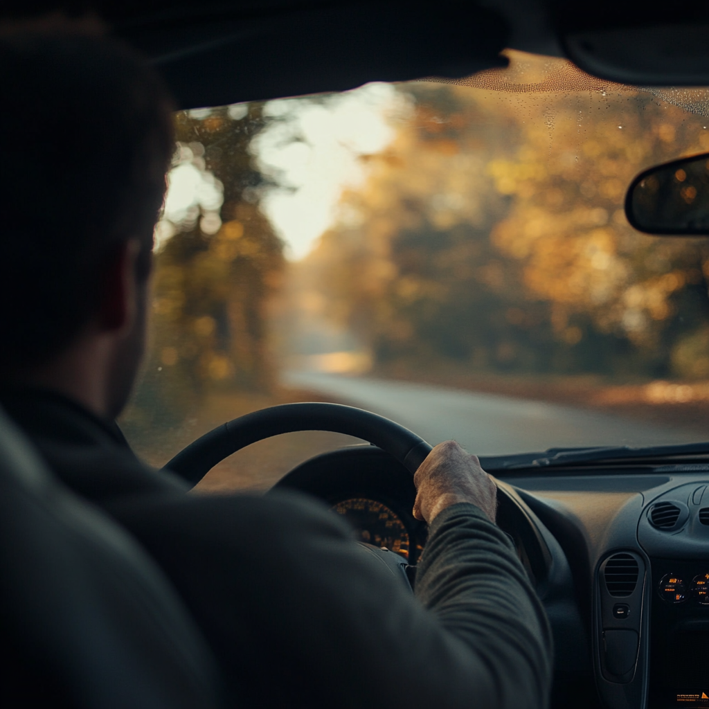 Hombre conduciendo su automóvil | Fuente: Midjourney