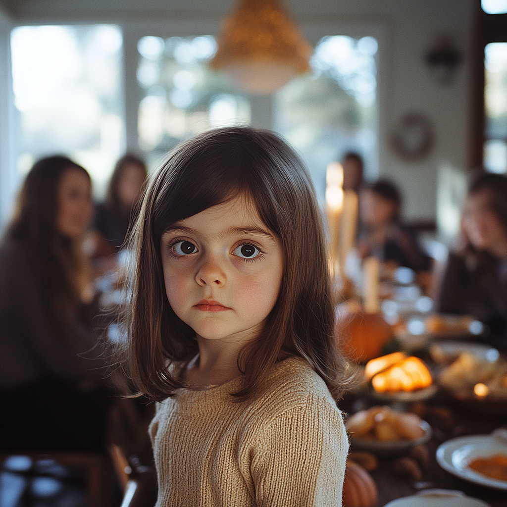 Una niña mirando a alguien | Fuente: Midjourney