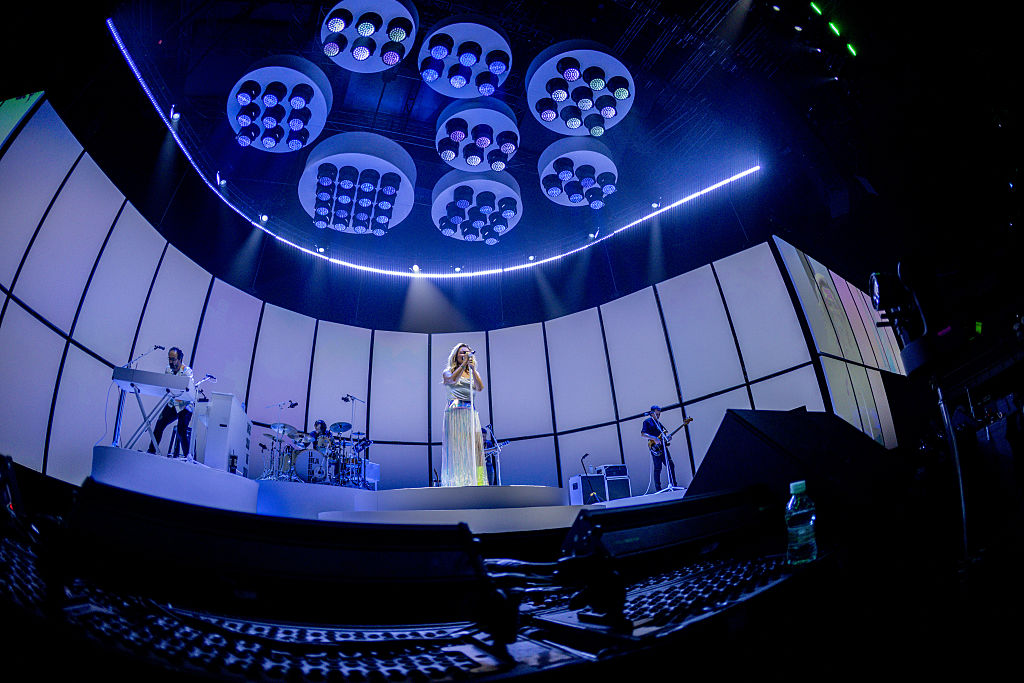 La cantante del grupo 'La Oreja de Van Gogh', Amaia Montero, durante un concierto en el Movistar Arena, el 28 de mayo de 2026 en Madrid, España. | Fuente: Getty Images