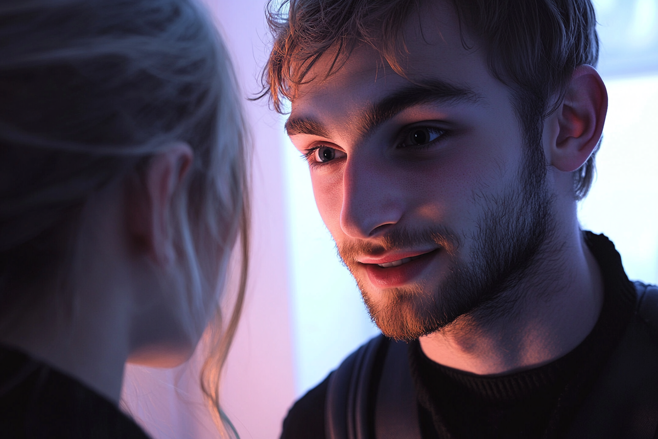 Una pareja conversando | Fuente: Midjourney