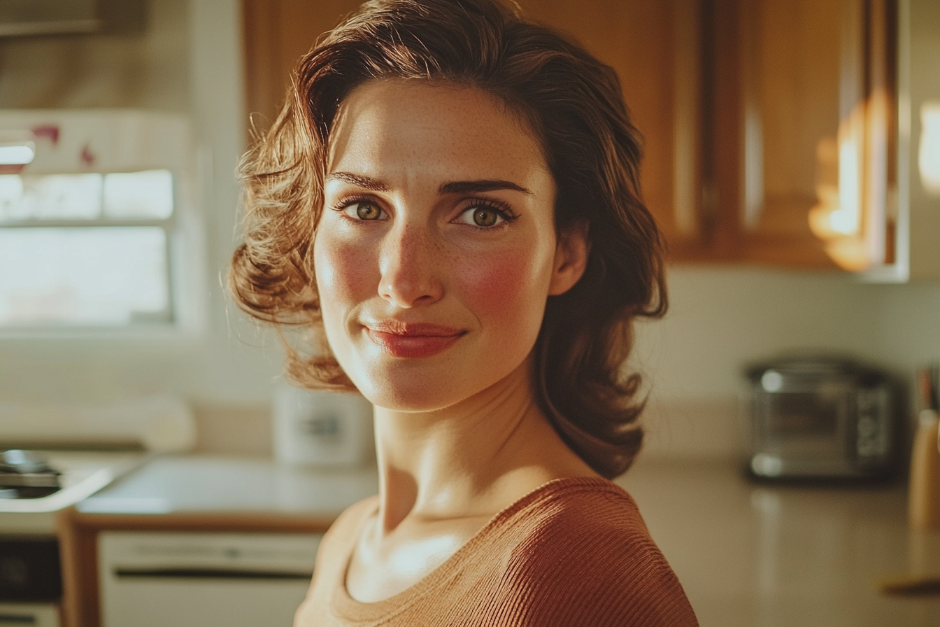 Una mujer engreída en una cocina | Fuente: Midjourney