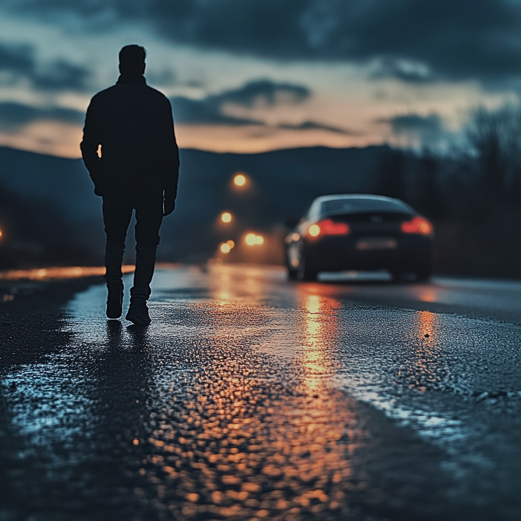 Un hombre caminando hacia su auto | Fuente: Midjourney