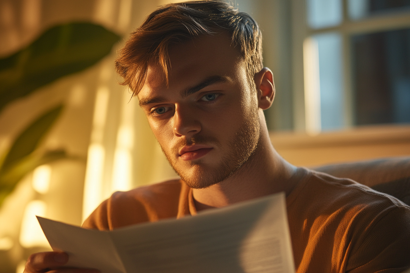 Un hombre leyendo una carta | Fuente: Midjourney