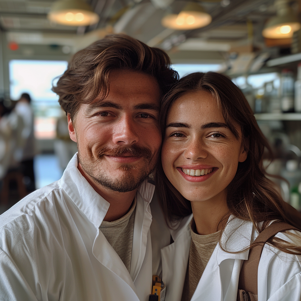 Michael y Daniella en el laboratorio | Fuente: Midjourney