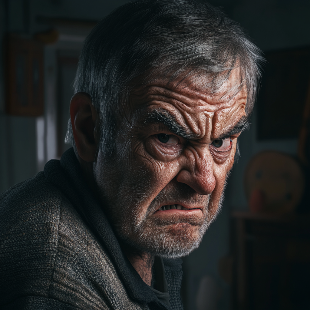 Un hombre mayor molesto | Fuente: Midjourney