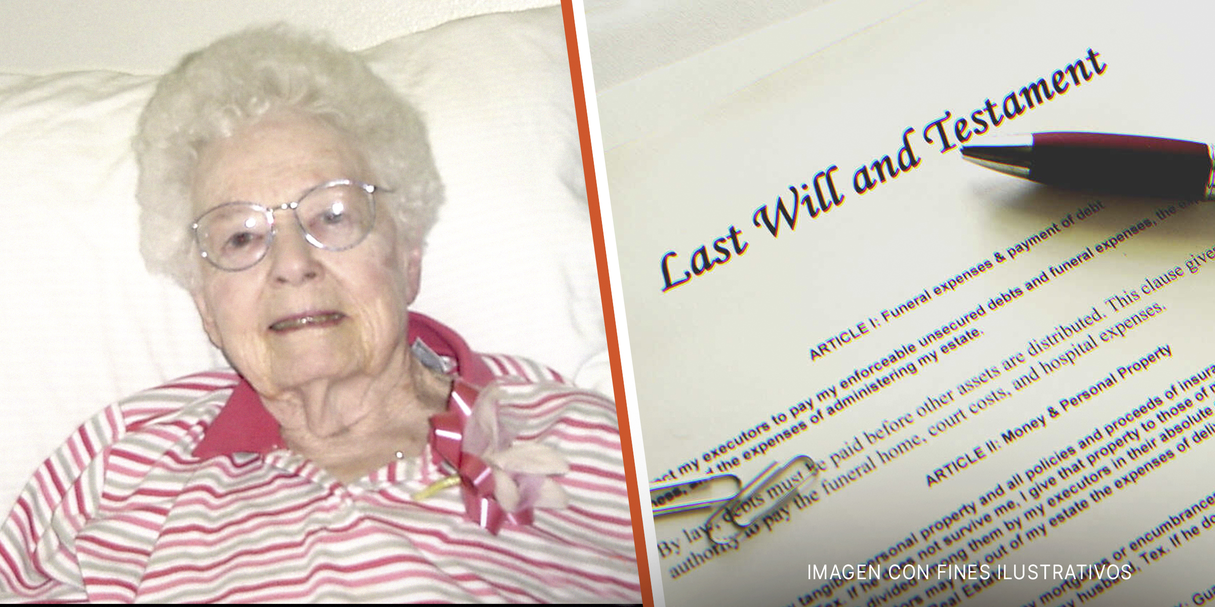 Una anciana. | Un documento de testamento. | Foto: Shutterstock