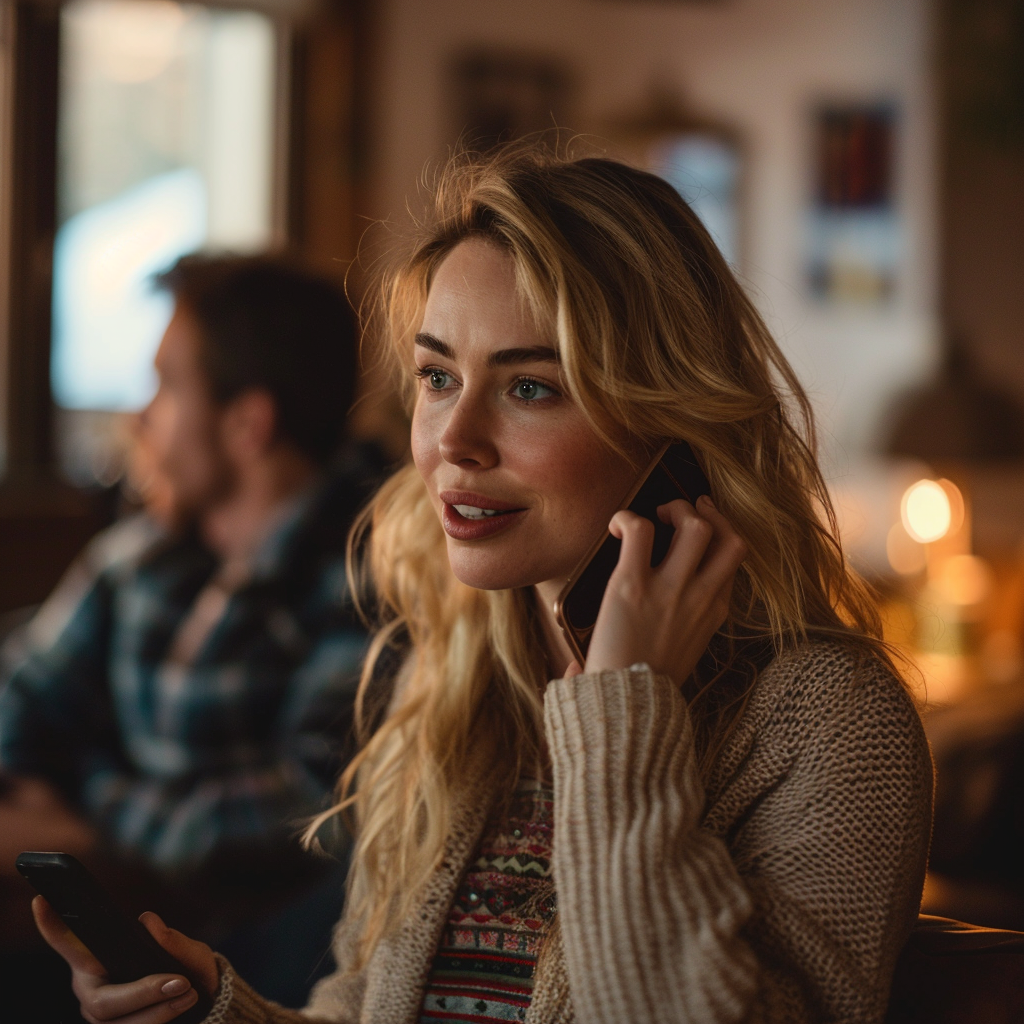 Una mujer hablando por teléfono | Fuente: Midjourney