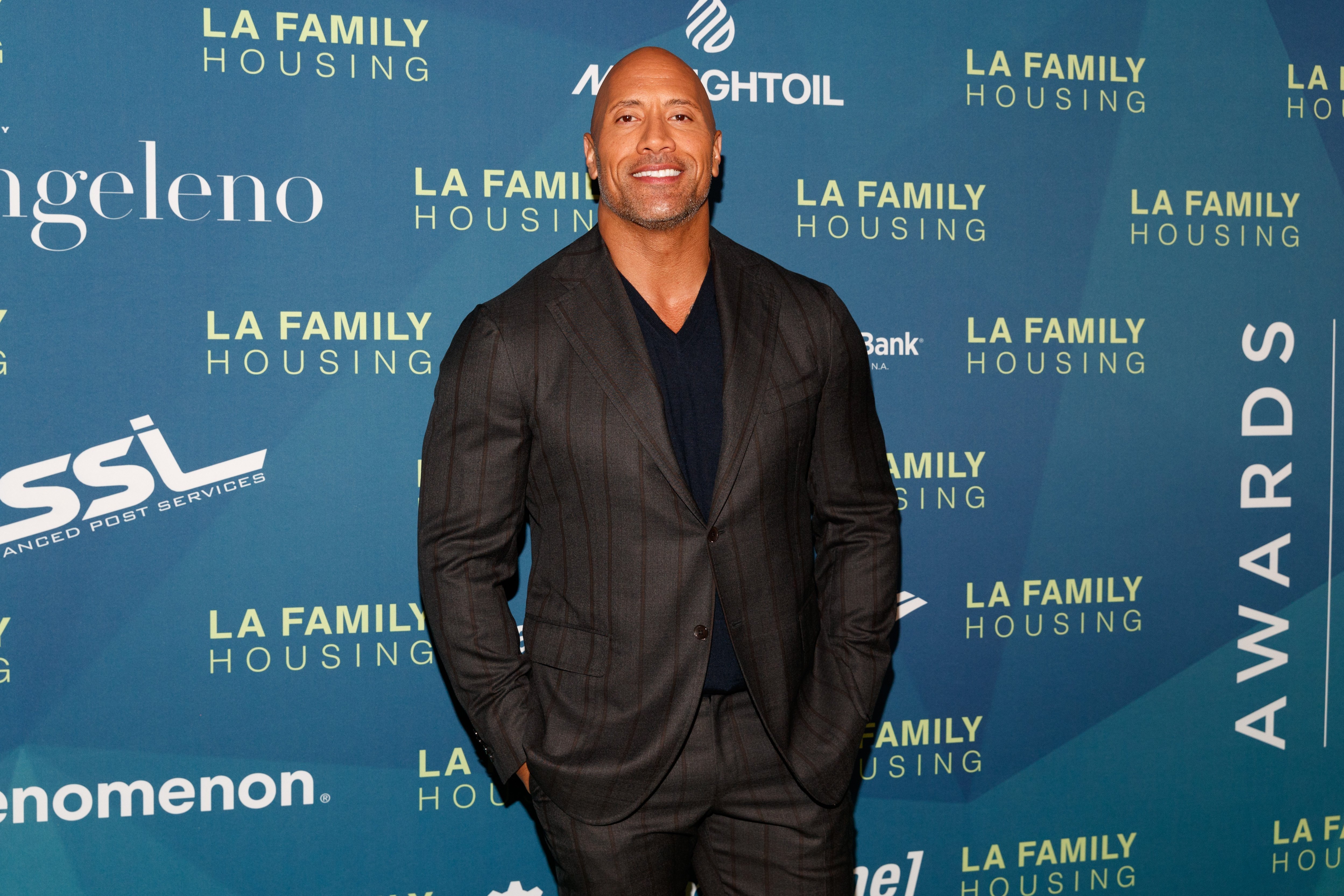 Dwayne Johnson en los Premios LAFH en The Lot en West Hollywood, el 5 de abril de 2018. | Imagen: Getty Images