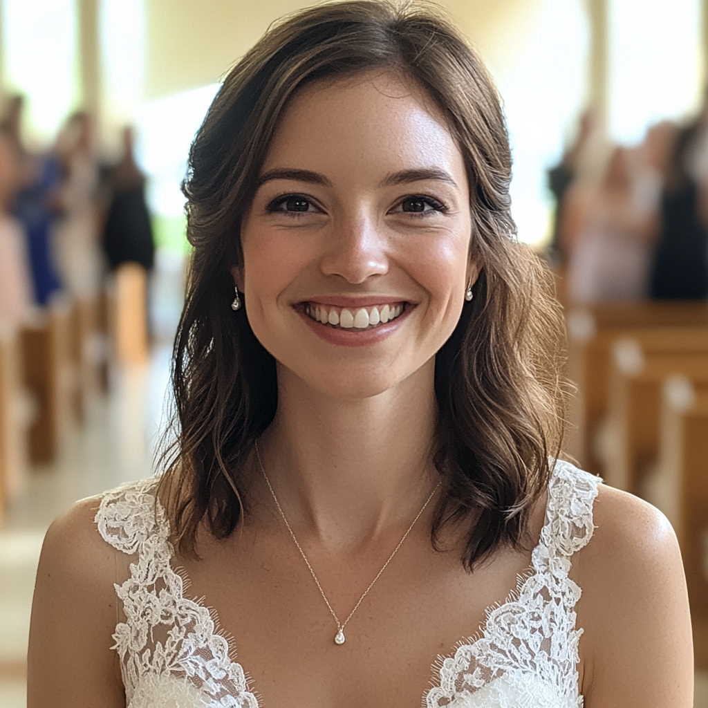 Una novia guapa y sonriente | Fuente: Midjourney
