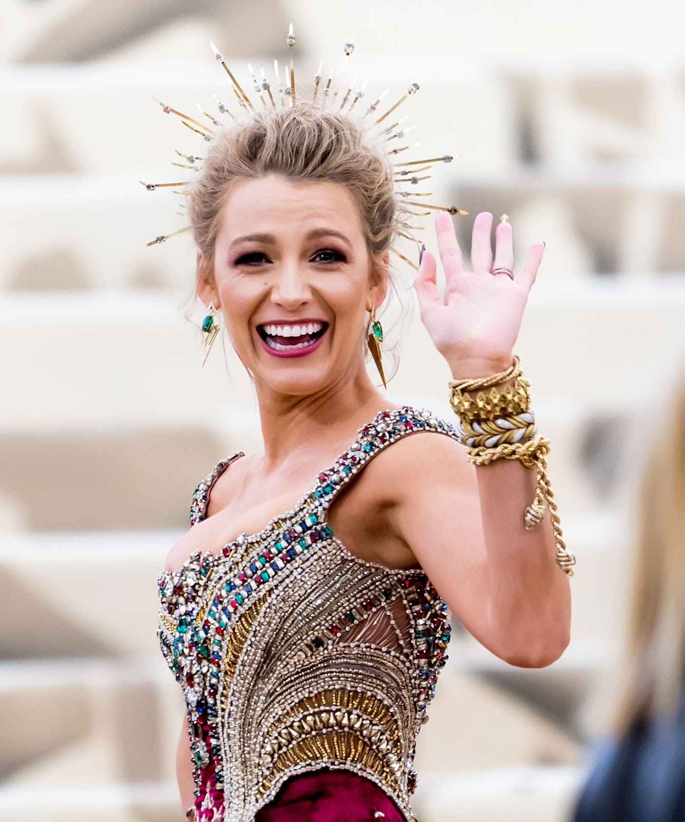 Blake Lively llegando a la Gala MET 2018 el 7 de mayo en Nueva York | Fuente: Getty Images