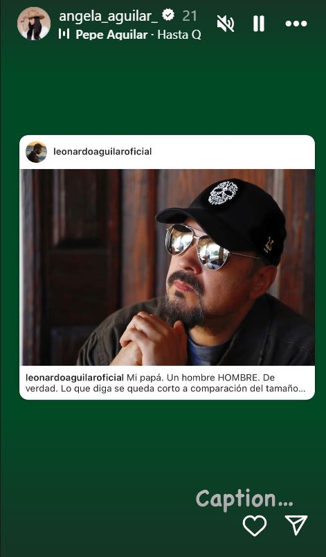 Historia de Instagram de la cuenta de Angela Aguilar. | Fuente: Instagram/angela_aguilar_