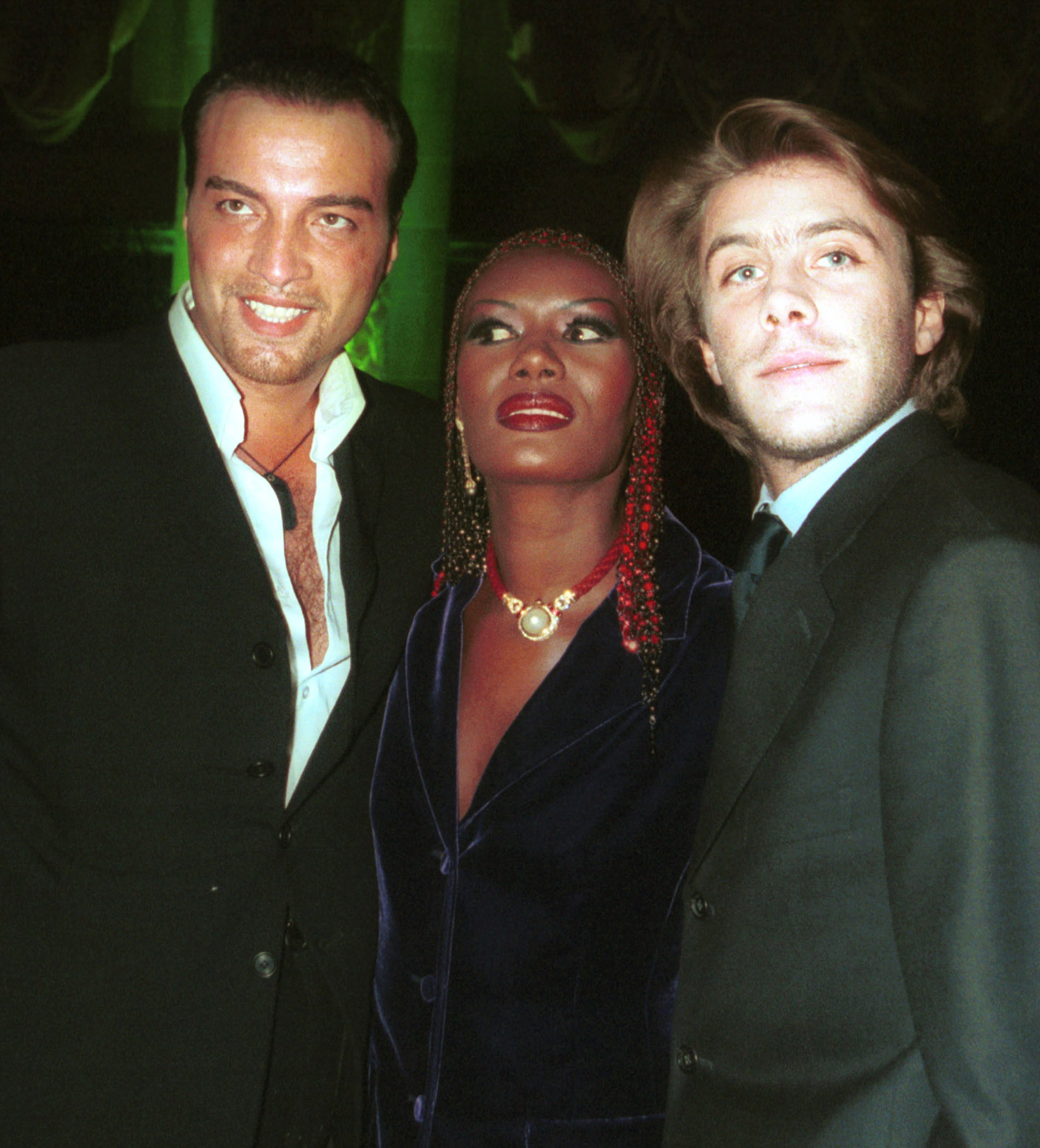 Grace Jones, center, her boyfriend Attila, left, and Prince Emanuele Filiberto di Savoia on December 9, 2000, at Cipriani''s in New York City. | Source: Getty Images