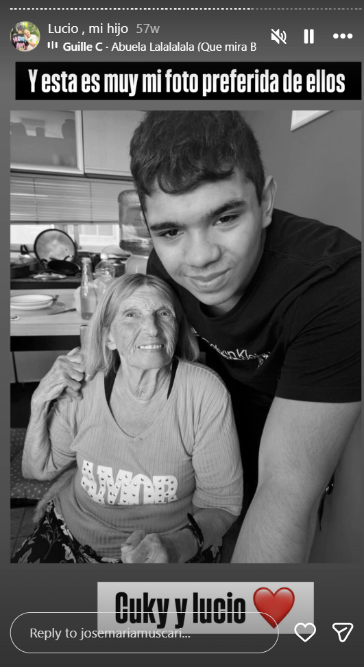 Lucio junto a su abuela, Cuki | Fuente: Instagram/josemariamuscari