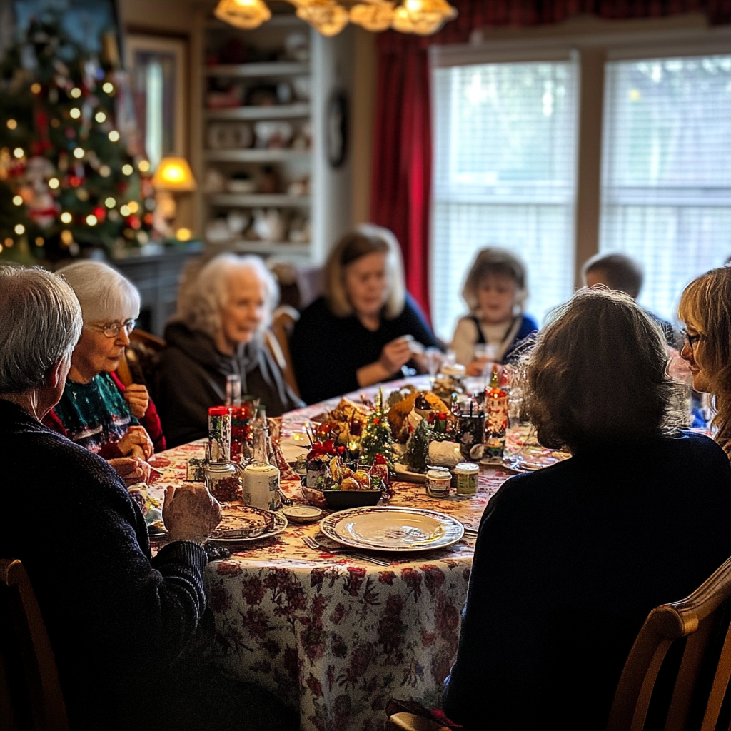 Familia celebrando la Navidad | Fuente: Midjourney