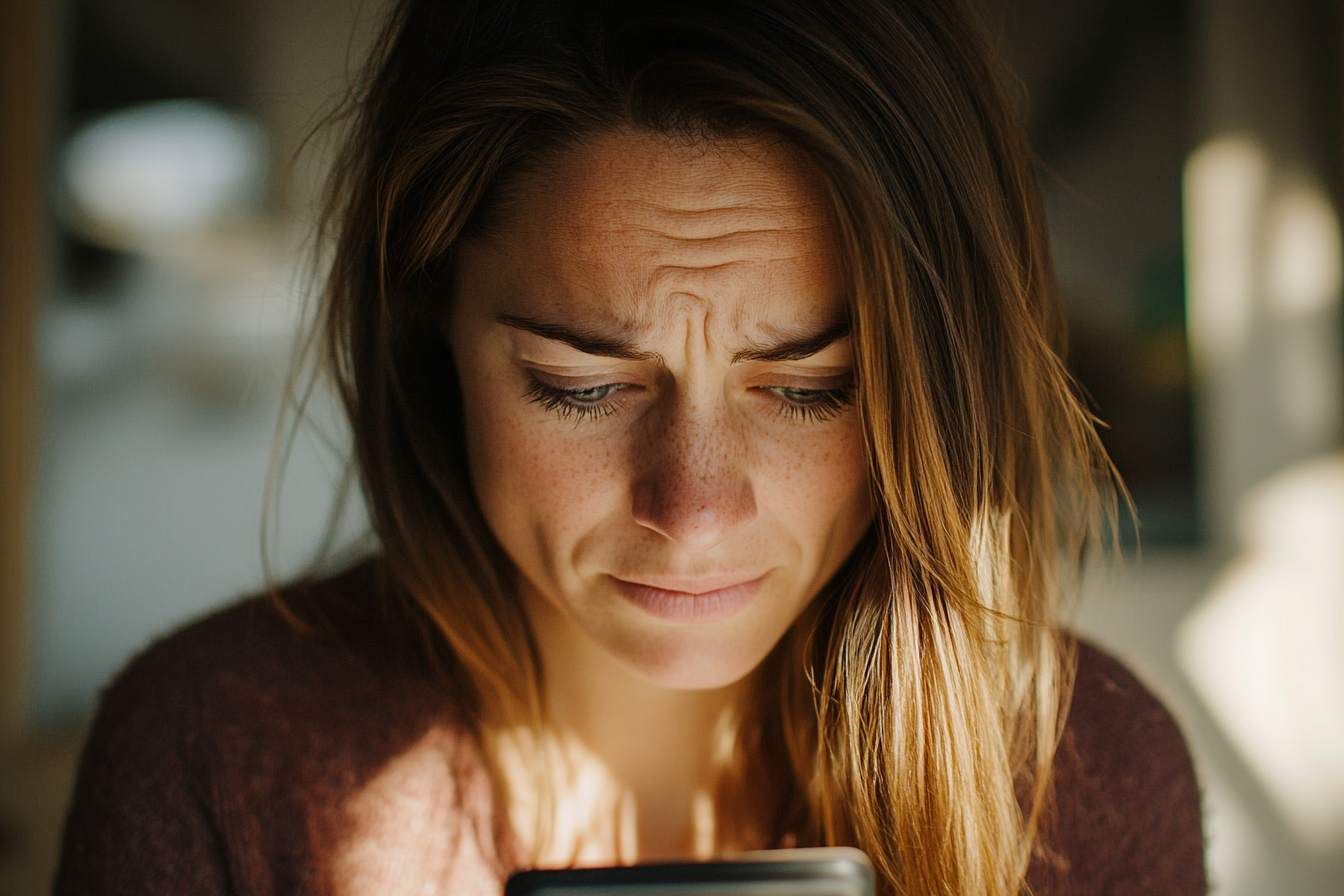 Una mujer mirando su teléfono | Fuente: Midjourney