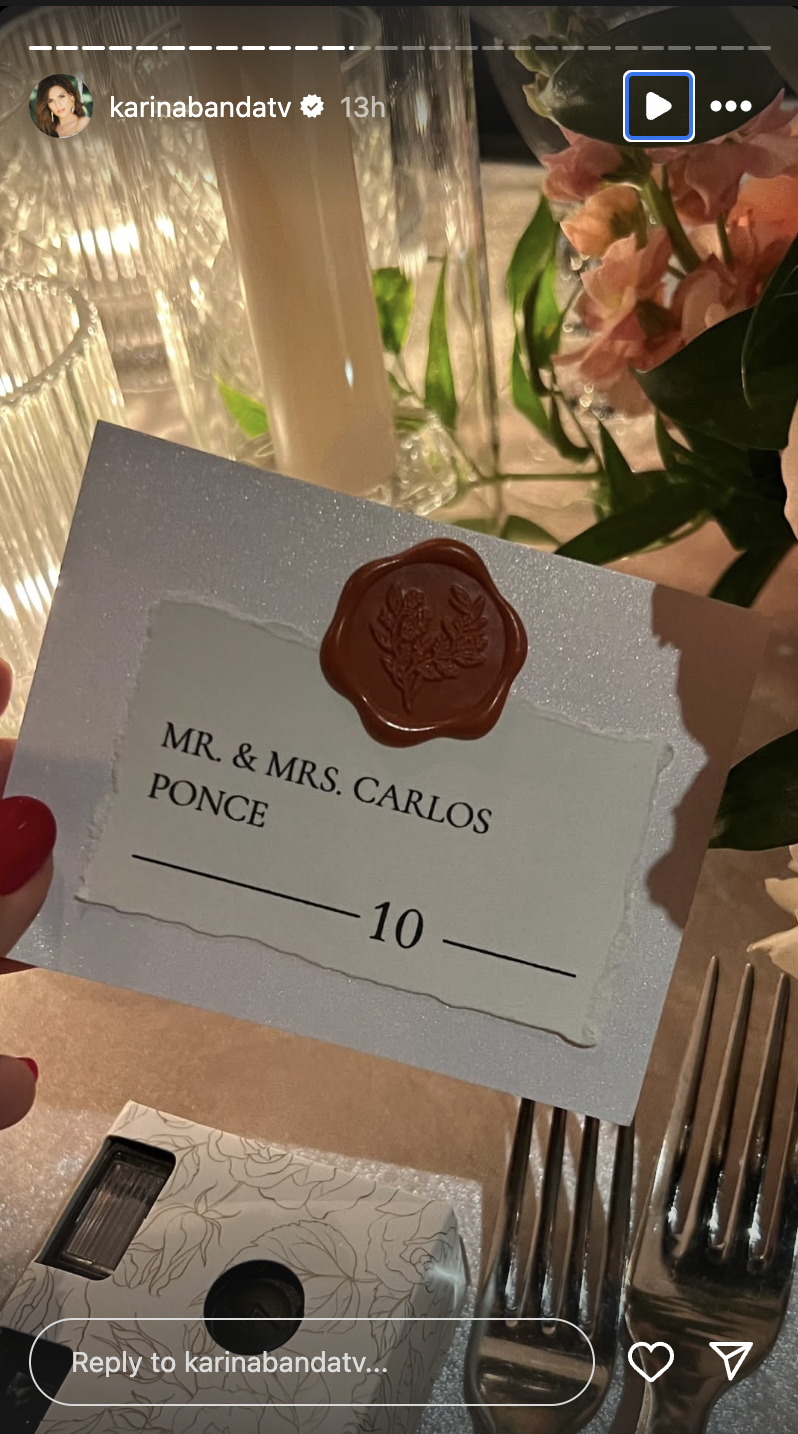 Migbelis Castellanos mostró una tarjeta en la que se pueden ver nombres de algunos invitados. | Fuente: Instagram Stories/milynette