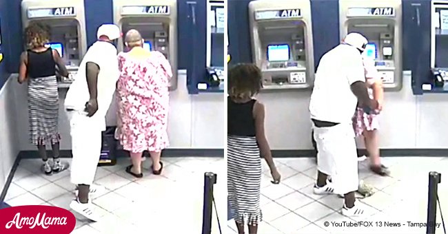 El hombre ataca y roba a una mujer discapacitada en el cajero automático y nadie interviene para ayudar