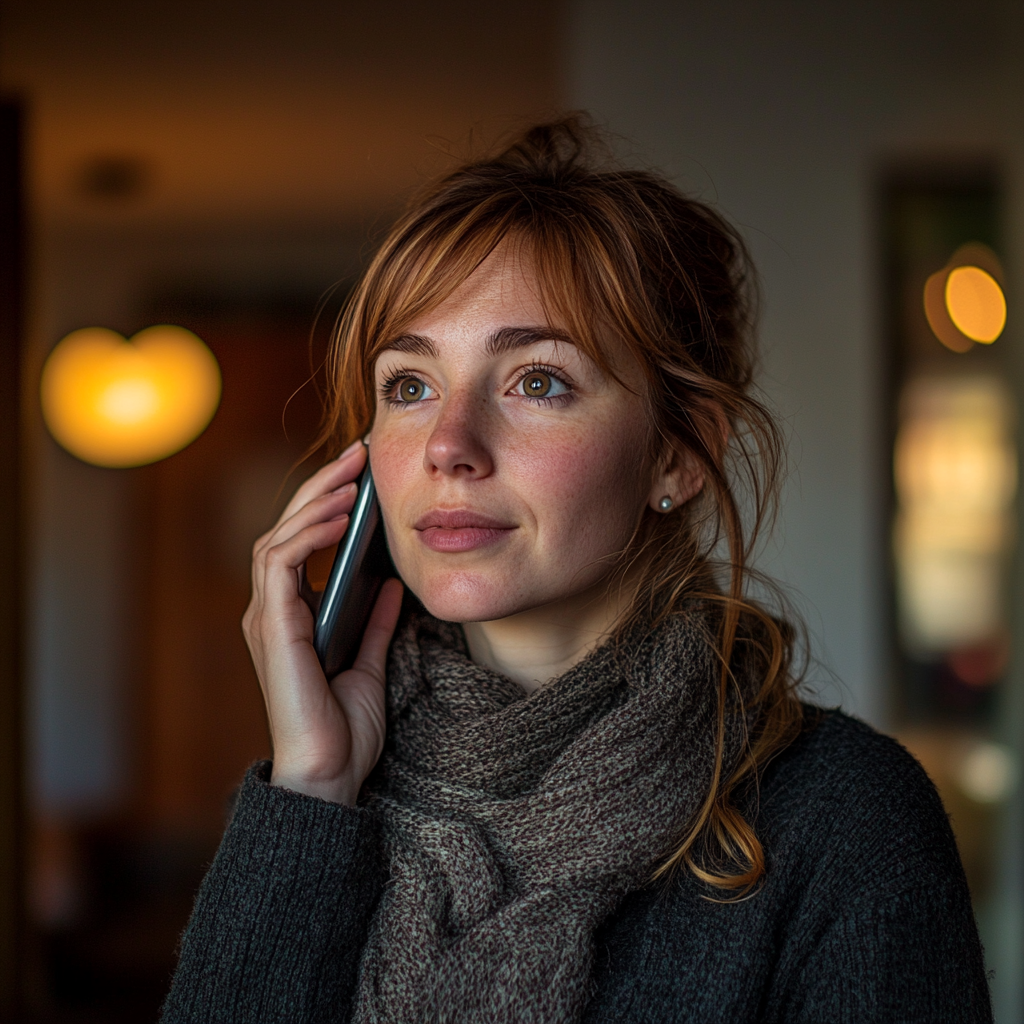 Una mujer hablando por teléfono | Fuente: Midjourney