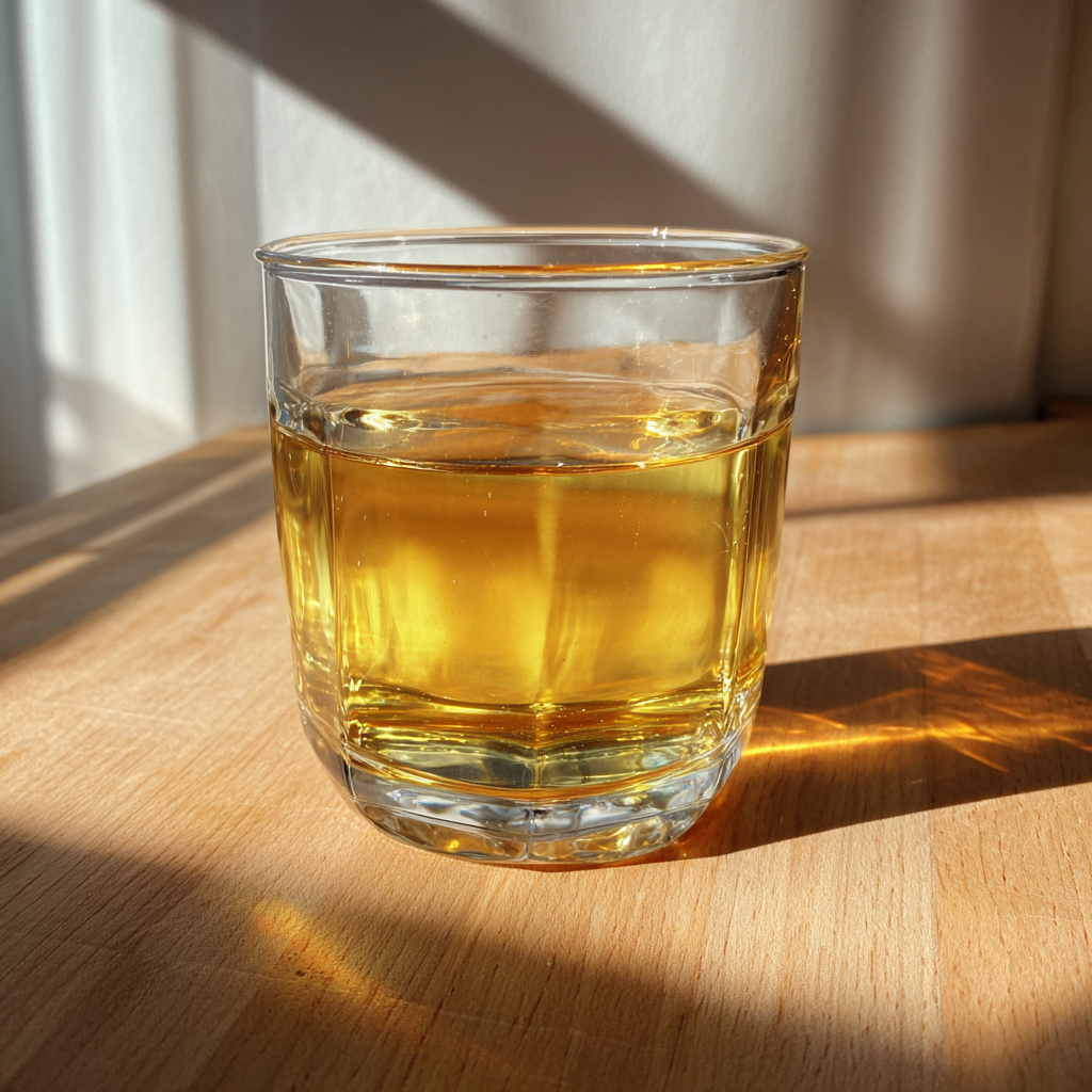 Un bicchiere di succo di mela | Fonte: Midjourney