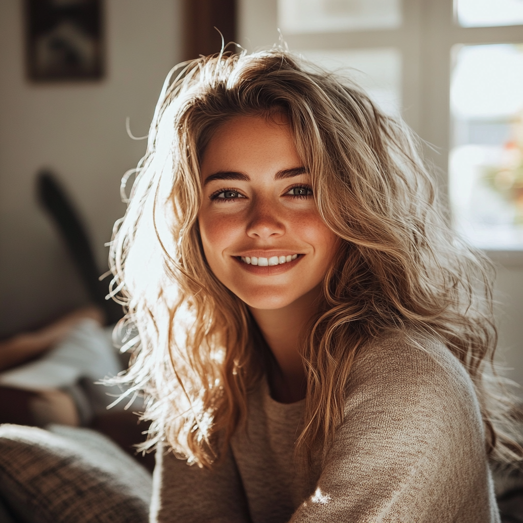 Una donna sorridente | Fonte: Midjourney