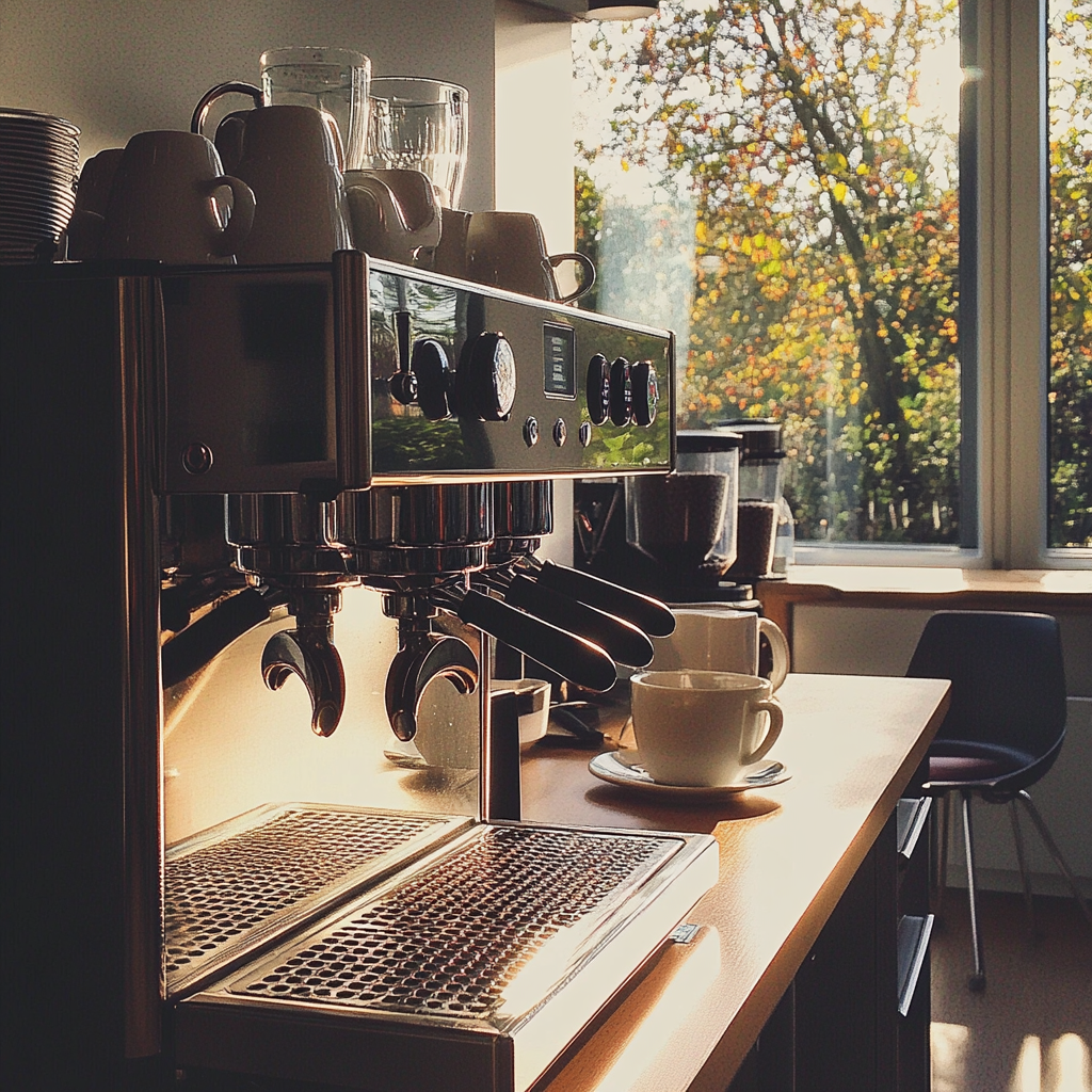 Una máquina de café en una oficina | Fuente: Midjourney