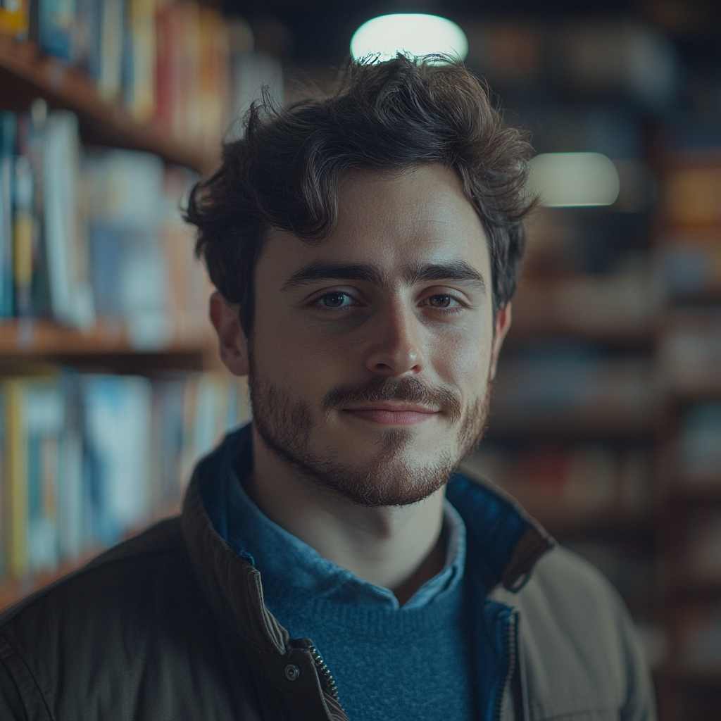 Un hombre en una librería | Fuente: Midjourney