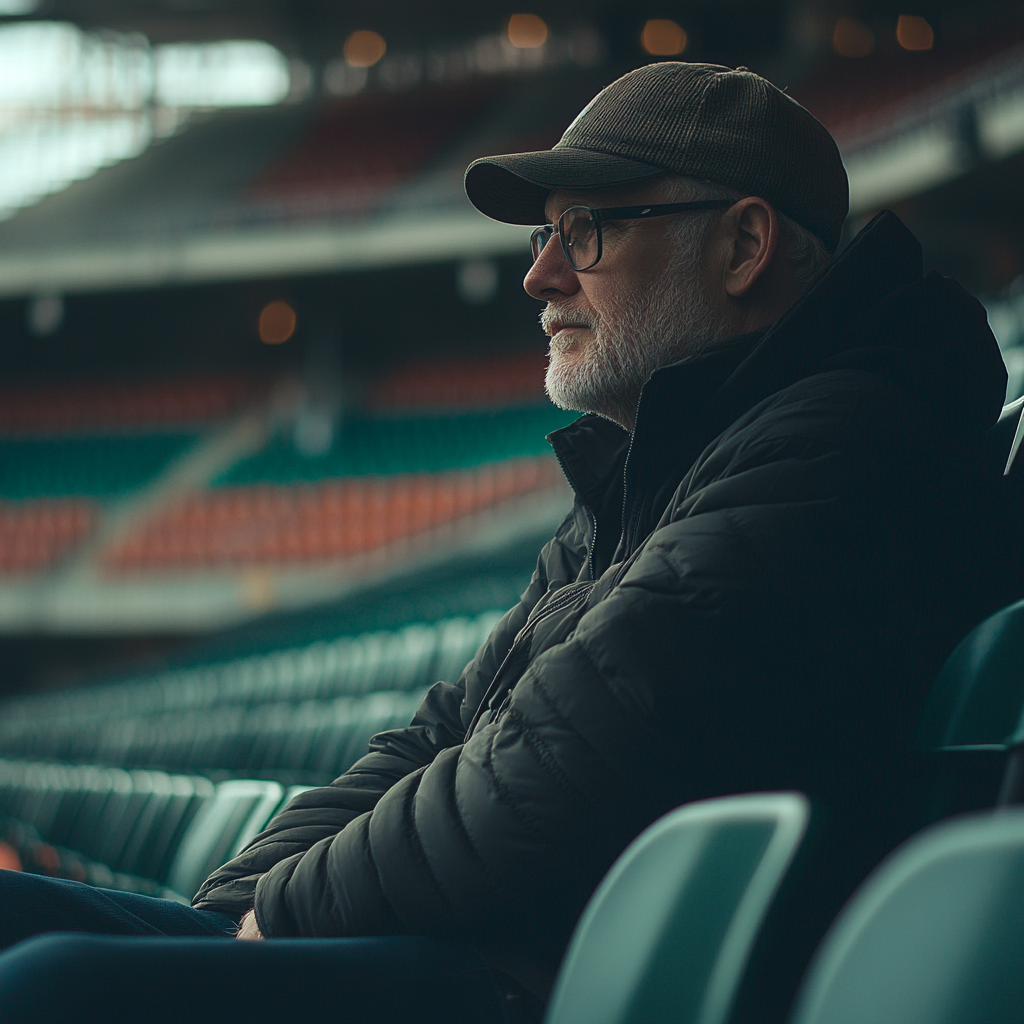 Un hombre en un estadio | Fuente: Midjourney