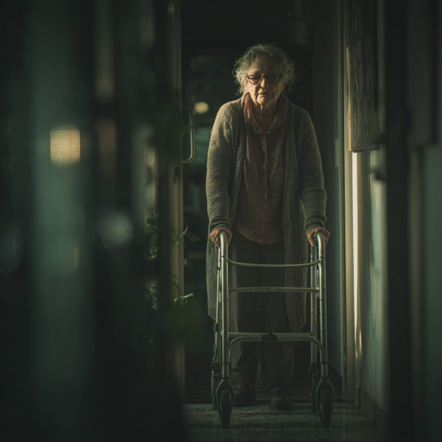 Una mujer con andador | Fuente: Midjourney