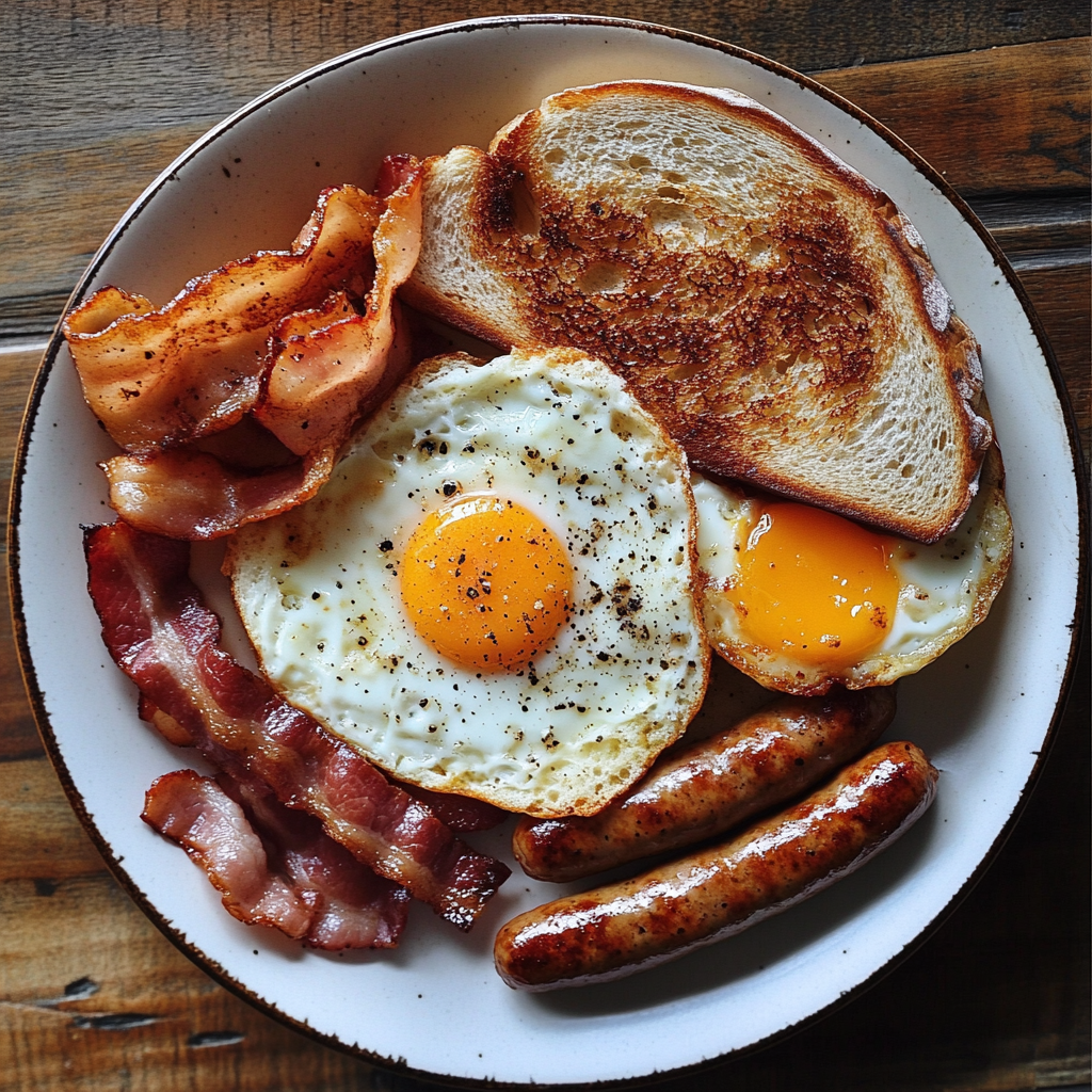Un plato de desayuno | Fuente: Midjourney