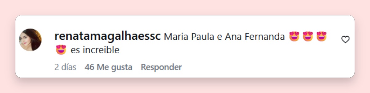Comentario de una usuaria | Fuente: Instagram/dulcemaria
