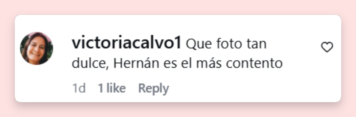 Comentario de una usuaria | Fuente: Instagram/hernandrago