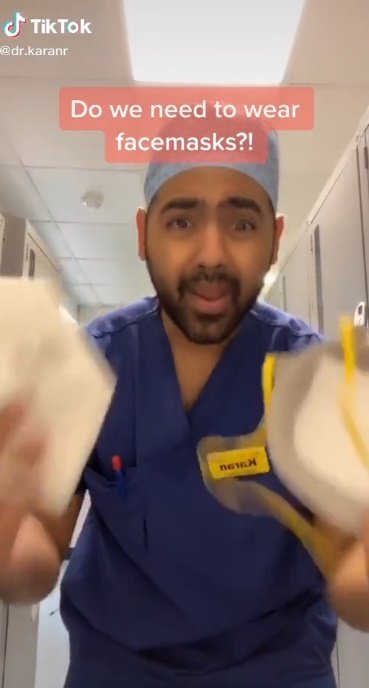 El doctor Karan Rangarajan usa TikTok para desmentir mitos sobre coronavirus. | Foto: tiktok.com/@dr.karanr/video