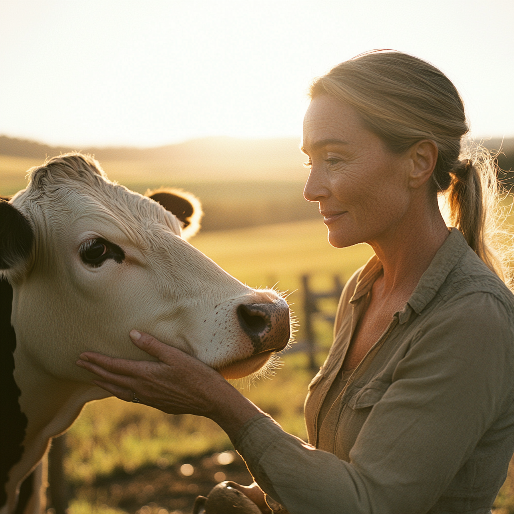 Una mujer cuidando de un caballo | Fuente: Midjourney