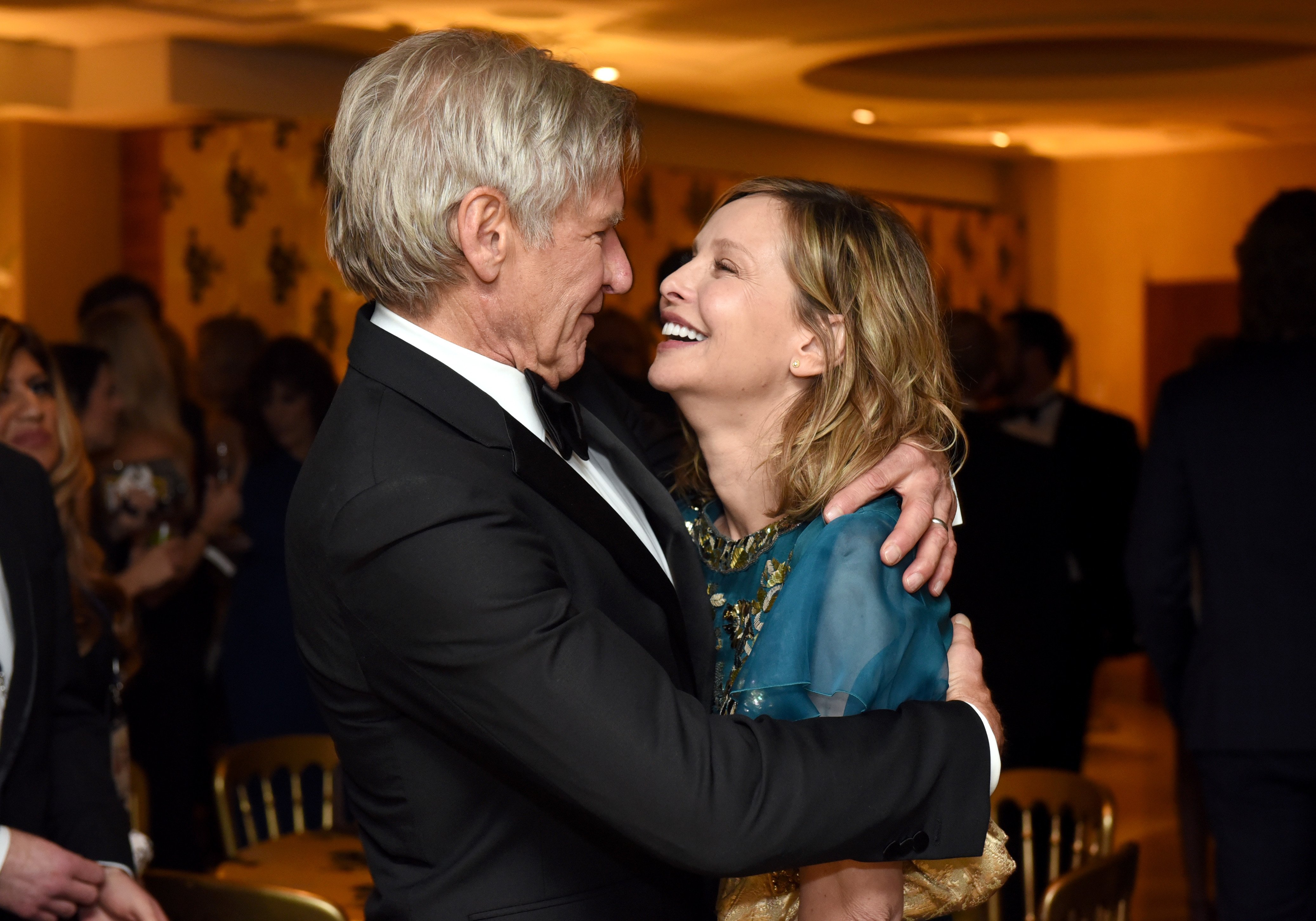 Harrison Ford y Calista Flockhart asisten a la fiesta posterior a los premios Golden Globe Awards oficiales de HBO en The Beverly Hilton Hotel el 10 de enero de 2016 en Beverly Hills, California | Foto: Getty Images