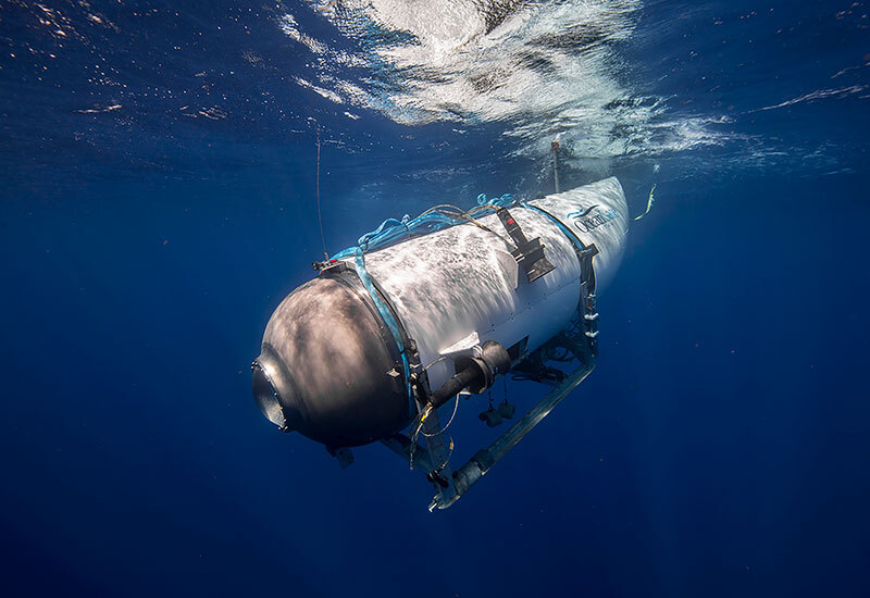 An undated photo showing Ocean Gate's tourist submersible on a descent at sea | Source: Getty Images